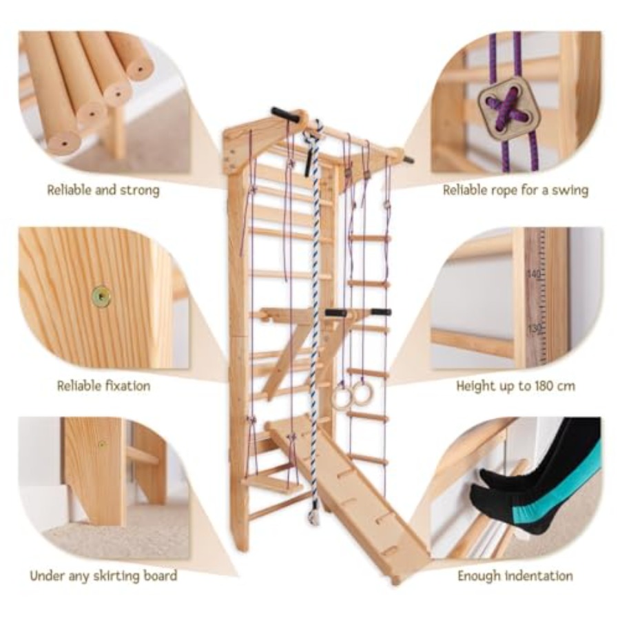 Swedish Ladder Wall Bars for h - Gymnastic Ring Wood recensie en prijs