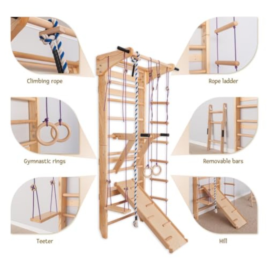 Swedish Ladder Wall Bars for h - Gymnastic Ring Wood recensie en prijs