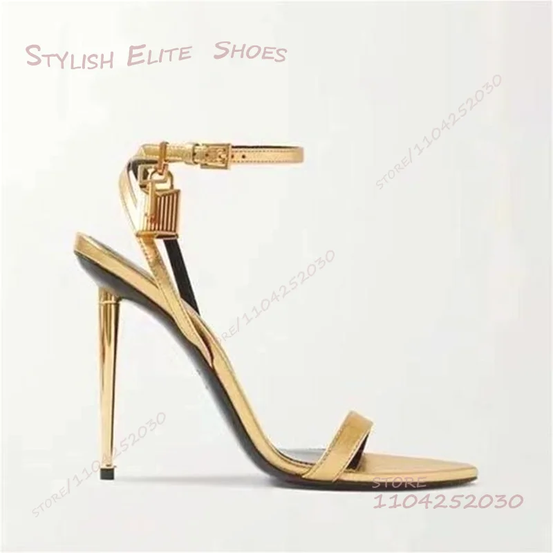 Gold Metal Stiletto Sandals Wo - Crossfit Lady recensie en prijs