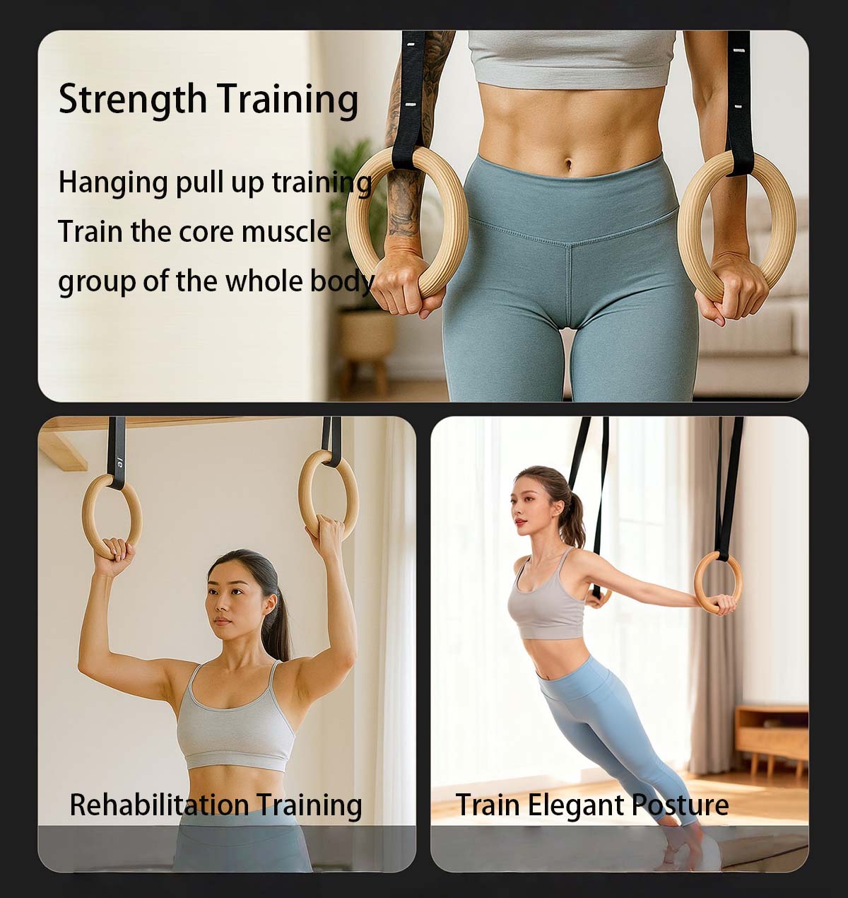Adjustable Wood Gymnastics Rin - Gymnastic Ring Wood recensie en prijs